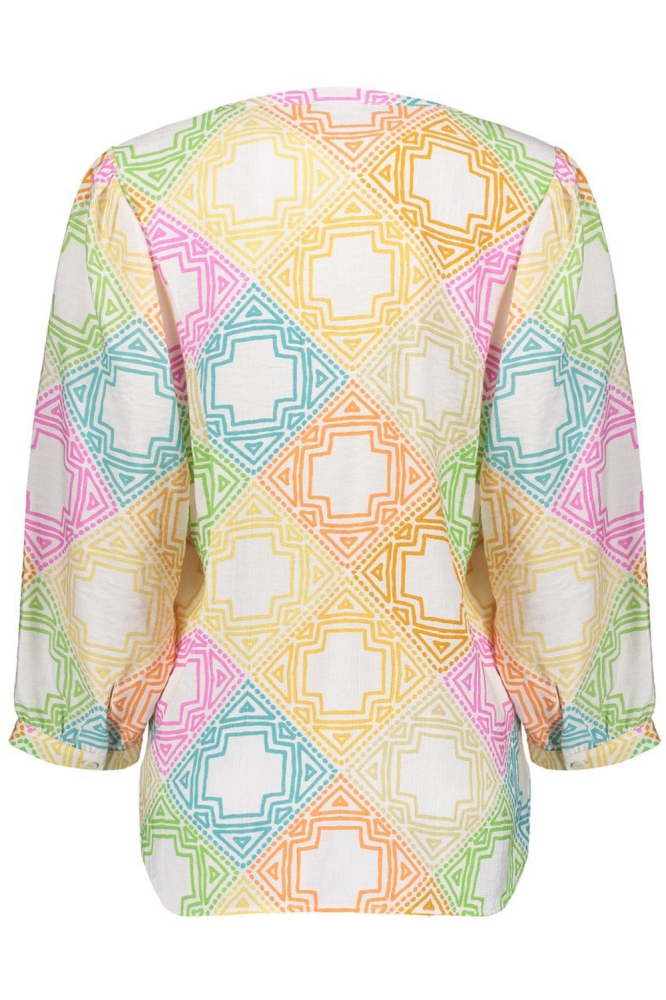 BLOUSE GRAFISCHE PRINT 53263 20 Green/Pink
